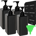 Black Soap Dispenser with Waterproof Labels, Thickened Plastic Hand Soap by Lewistin