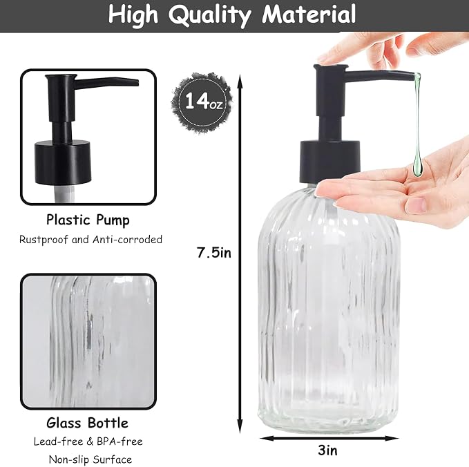 YYTSGG Clear Glass Soap Dispenser - Image 2