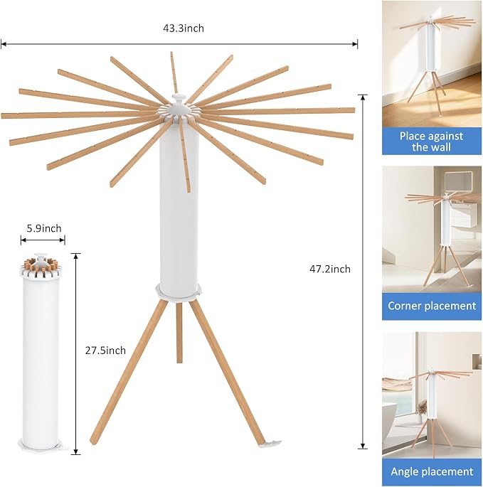 Tripod Foldable Clothes Rack, Garment Rack Portable - Image 2