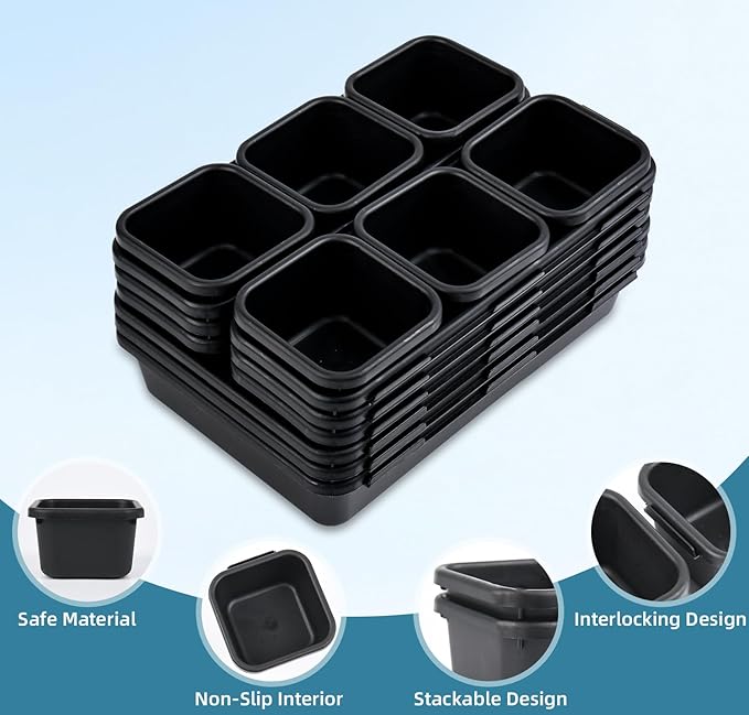 Kutesna 15PCS Interlocking Drawer Organizer, Plastic Desk Organizers Set | - Image 3