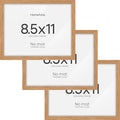 Homeforia 8.5x11 Diploma Frame Wood, High End Natural Oak 8.5x11 Certificate Frames, 11x8.5 Document Frames for Wall or Tabletop, 8.5 by 11 Award Light Wooden Frame, Tempered Glass, Wall Kit, Set of 3