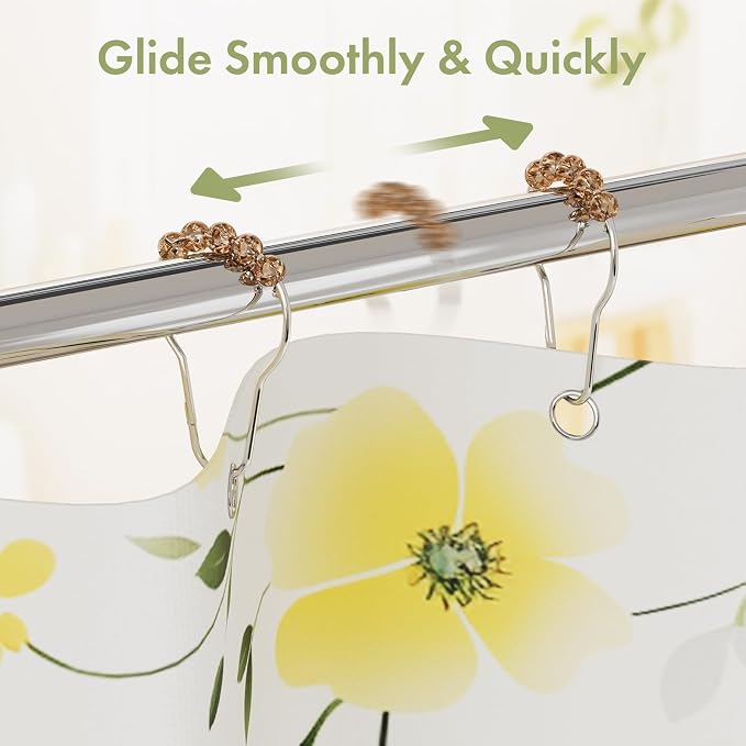 Shower Curtain Hooks, Decorative Shower Curtain Hooks, Amber Shower Curtain - Image 7