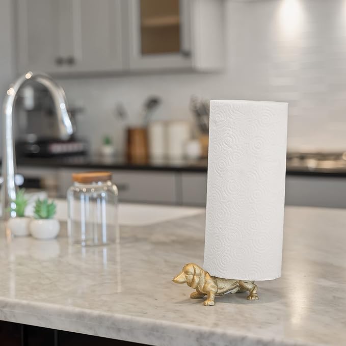WallCharmers Gold Paper Towel Holder, Metal Toilet or Kitchen Paper Holder - Image 7