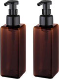 Foaming Soap Dispenser, 34oz Plastic Refillable Pump Bottle, 2 Pack, Amber | by UUJOLY