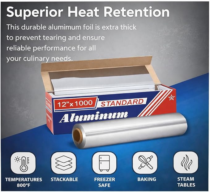 Aluminum Foil, 12x1000 Inches, for Cooking, Commercial use, and Food Storage - Image 5