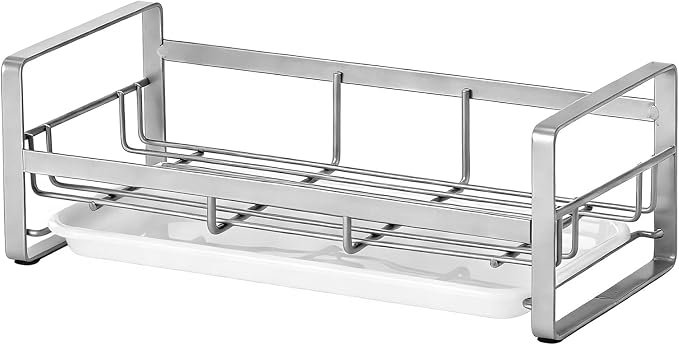 HULISEN Large Kitchen Sponge Holder, 304 Stainless Steel Sink Caddy - Image 8
