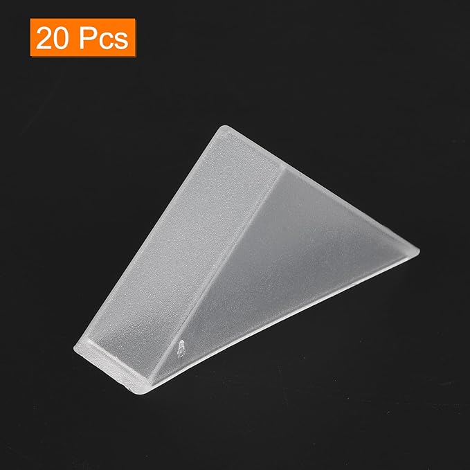 uxcell 20Pcs Plastic Corner Protectors 12x50mm Right Angle Shape Glass Corner Guards Cushion for Corner Protection of Glass, Mirror, Tile, White