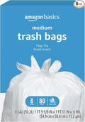 Amazon Basics 8 Gallon Flap Tie Trash Bags, Fresh Scent by AmazonBasics