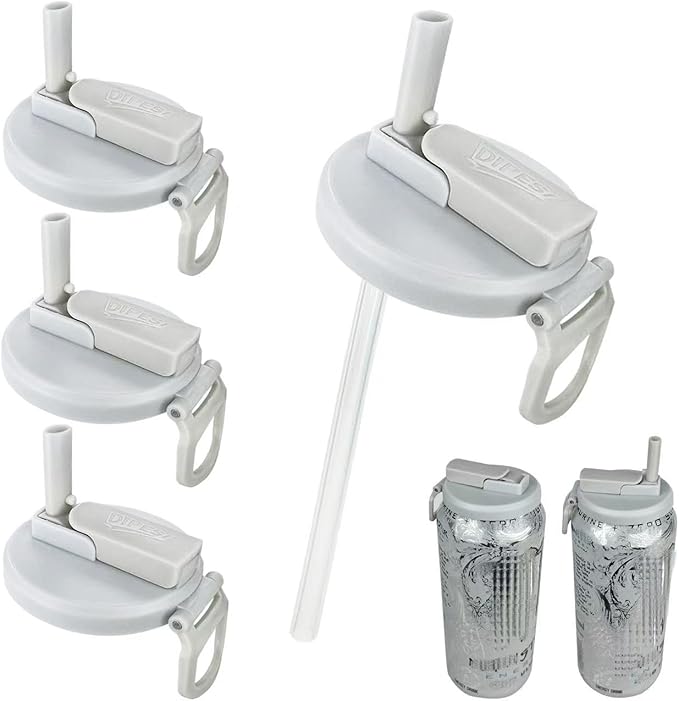 4 Pack Soda Can Lids with Straws,Inspired by Energy Drink Can Colors – Fits fit Standard 12oz/16oz Cans