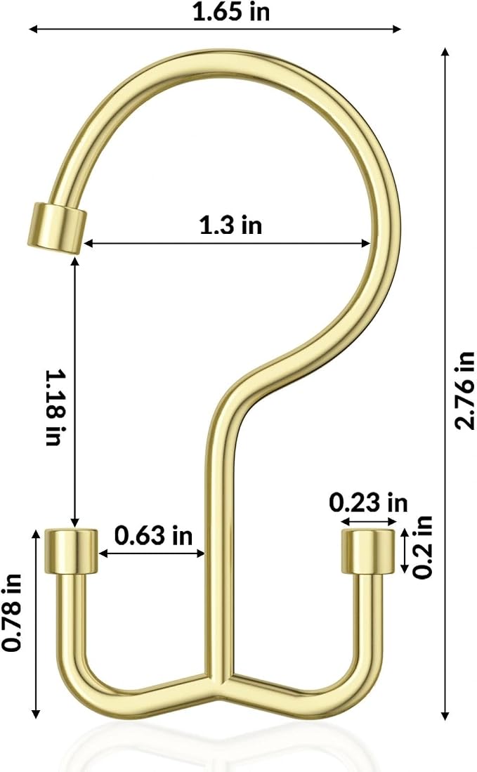 Shower Curtain Hooks, Shower Curtain Rings, Durable Gold Shower Curtain Hangers - Image 3