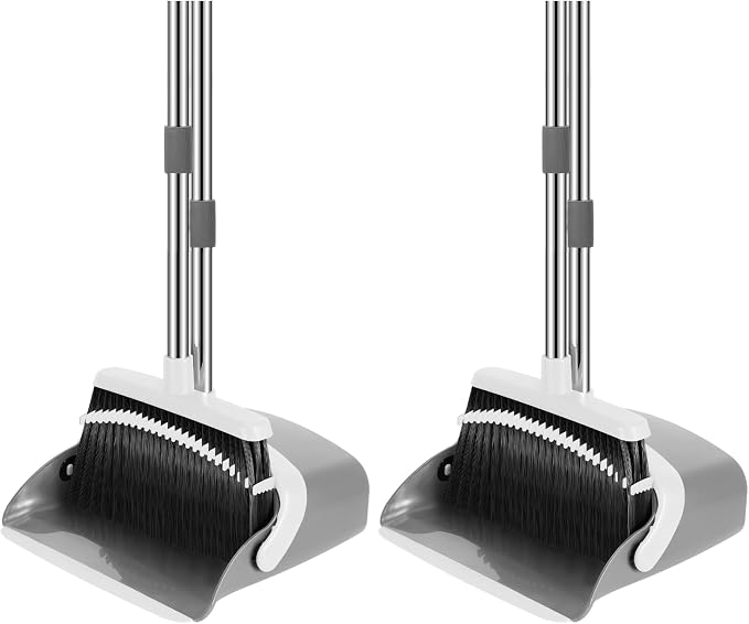 NACENA Broom and Dustpan Set, 52-in Long Adjustable Handle Broom Dustpan Combo by nacena