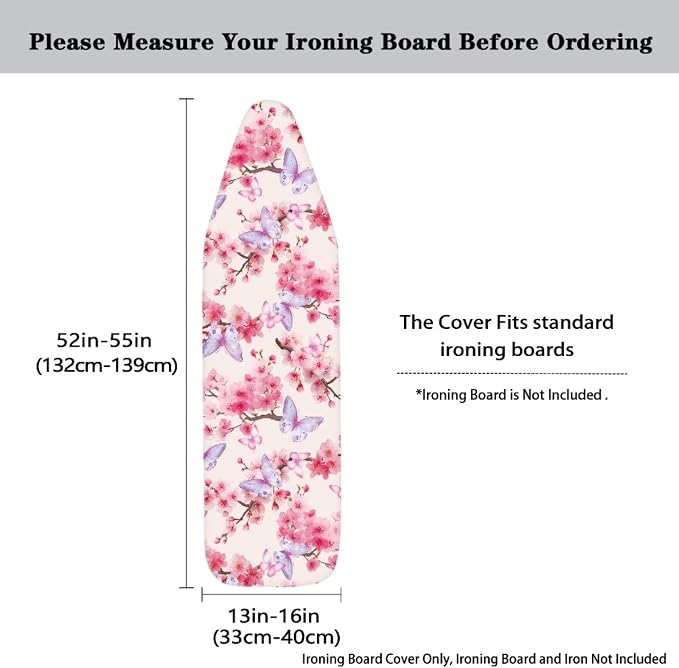 Butterfly Cherry Blossoms Pattern Ironing Board Cover 15x54 Inch Standard - Image 3