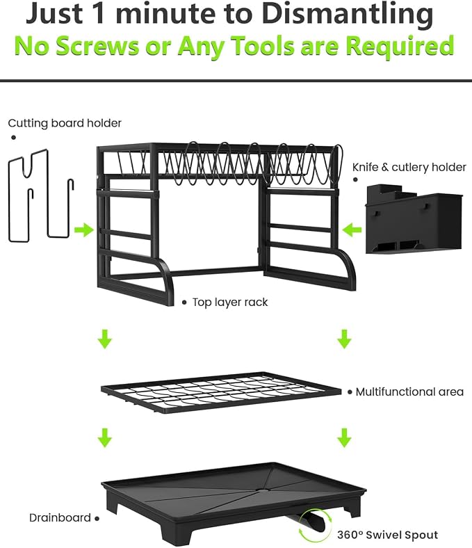 2-Tier Foldable Dish Drying Rack - Image 7