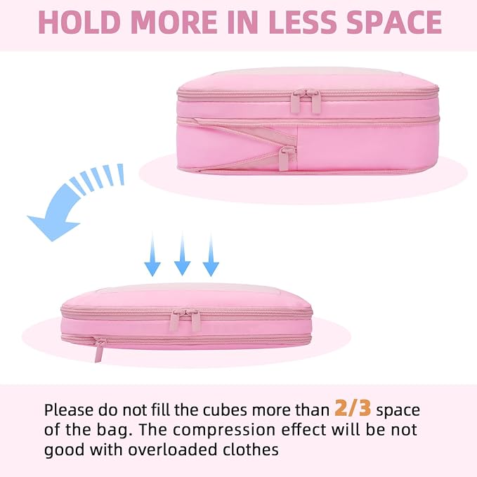 BAGAIL 4 Set/6 Set/8 Set Compression Packing Cubes Travel Accessories - Image 5
