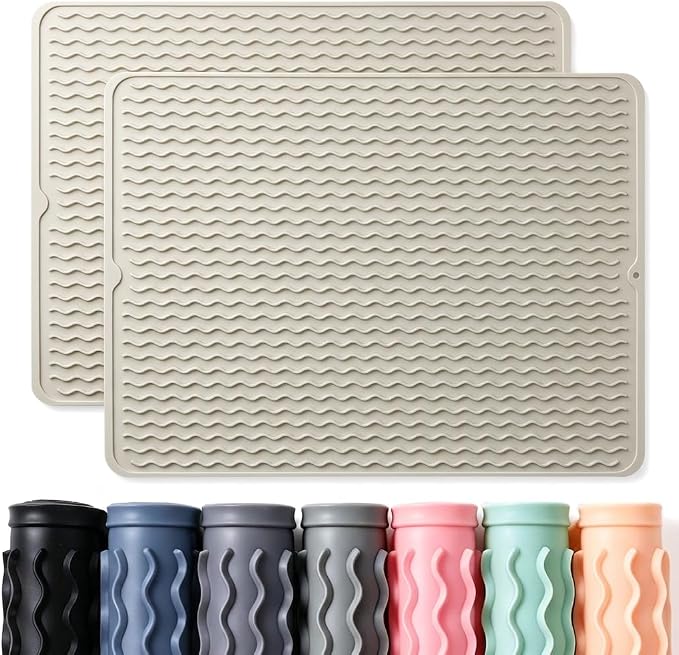 2 Pack Caketime Silicone Dish Drying Mat by CAKETIME