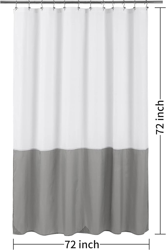 ALYVIA SPRING Waterproof Fabric Shower Curtain or Liner White/Grey - Image 7