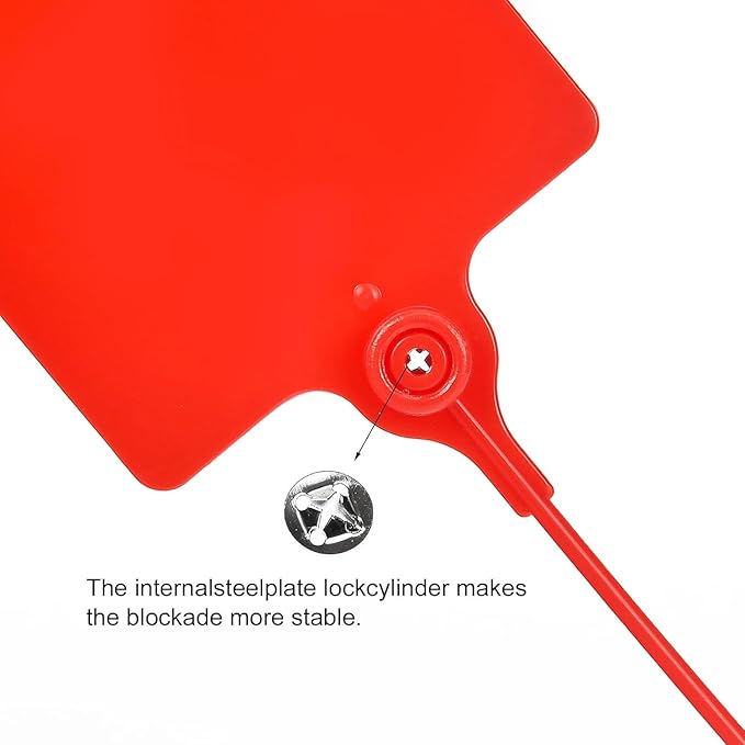 25 Pcs Durable Plastic Shipping Tags with Marker Pen Security Seals Sticker Labels,Waterproof Blank Luggage Tag for Packages, Logistics, Inventory, Travel(Red,25pcs)