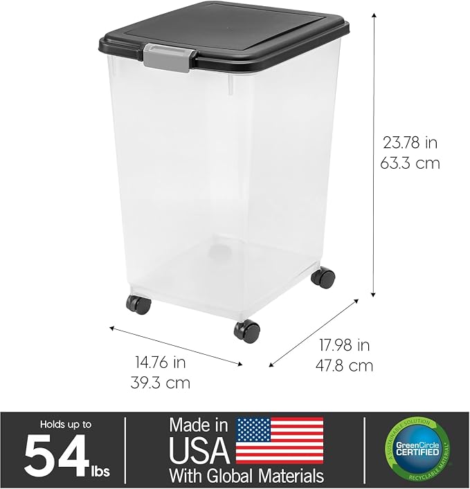IRIS USA Dog Food Storage Container, Made in USA | Wheels - Image 3