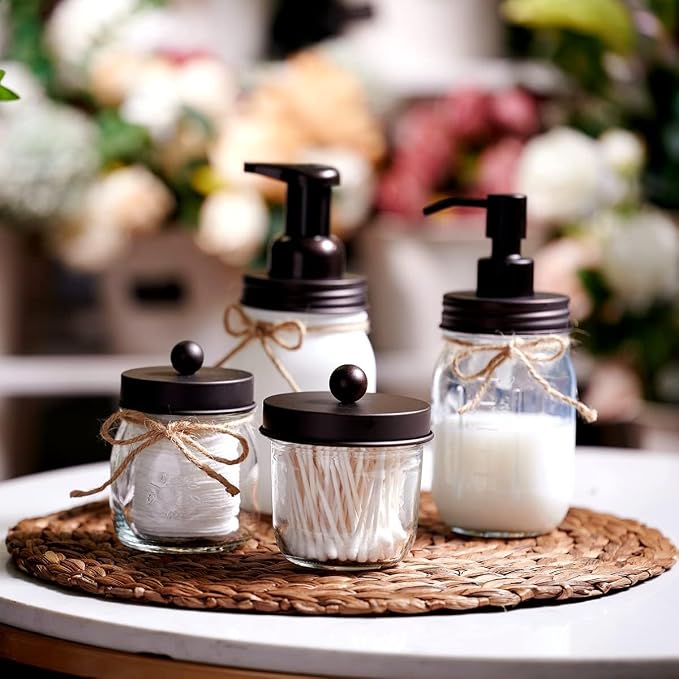 Amolliar Mason Jar Liquid Soap Dispenser, Lotion Dispenser | Rustproof - Image 3