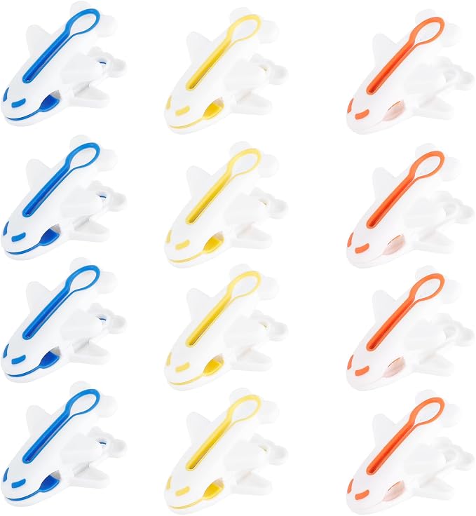 Plastic Clothes Pins Strong Clothespins Laundry Plane Clothes Clips 12 PCS | by Rovedcity
