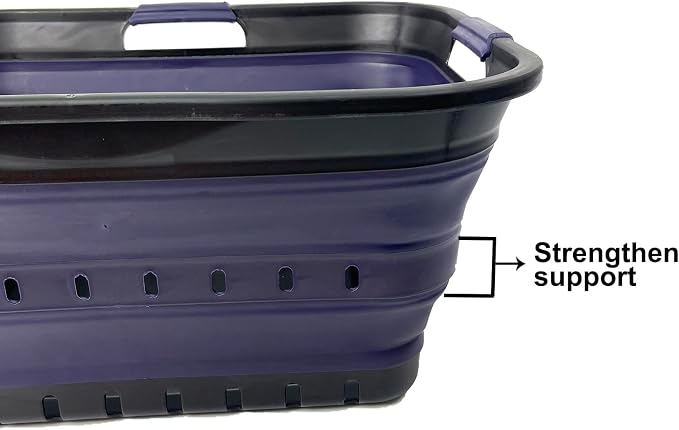 SAMMART 42 Collapsible Plastic Laundry Basket, Foldable Pop Up Storage - Image 8