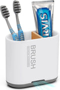 Bamboo Toothbrush Holder for Bathrooms Toothpaste Organizer, Kids Electric by Chintu