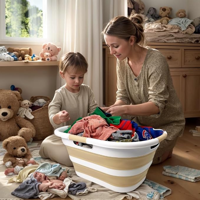 SAMMART 40L Plastic Foldable Laundry Basket/Tub - Image 4