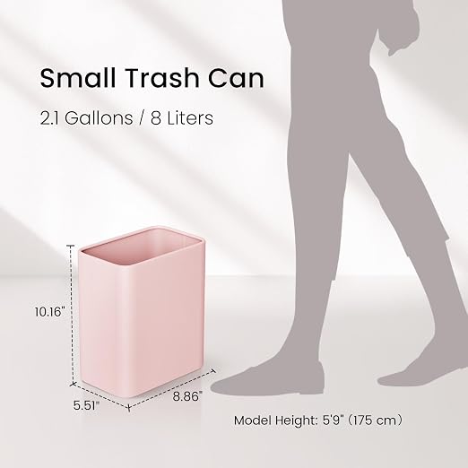 Cesun Small Bathroom Trash Can, 2.1 Gallons, Under Sink Wastebasket, Stainless - Image 8