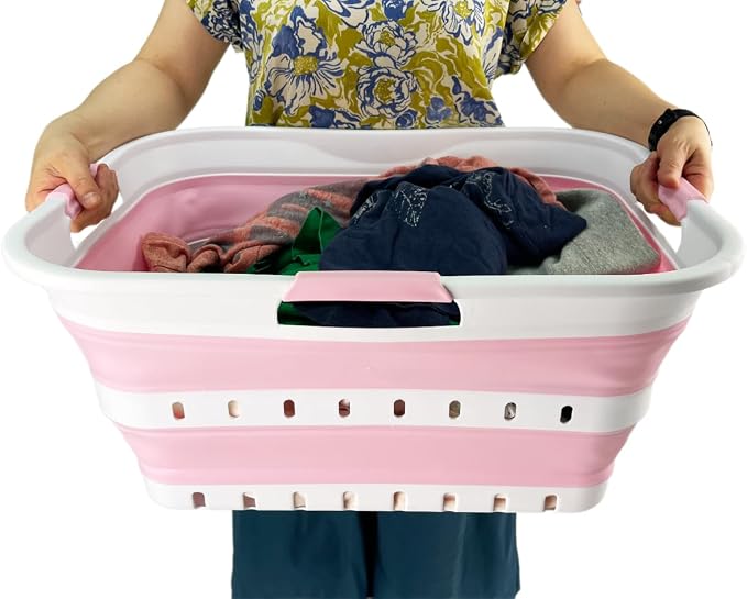 SAMMART 42 Collapsible Plastic Laundry Basket, Foldable Pop Up Storage - Image 6