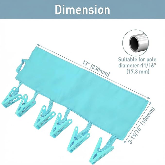 TamBee Portable Hanger Clips Travel Clothesline Travel Hangers Towel Drying - Image 2