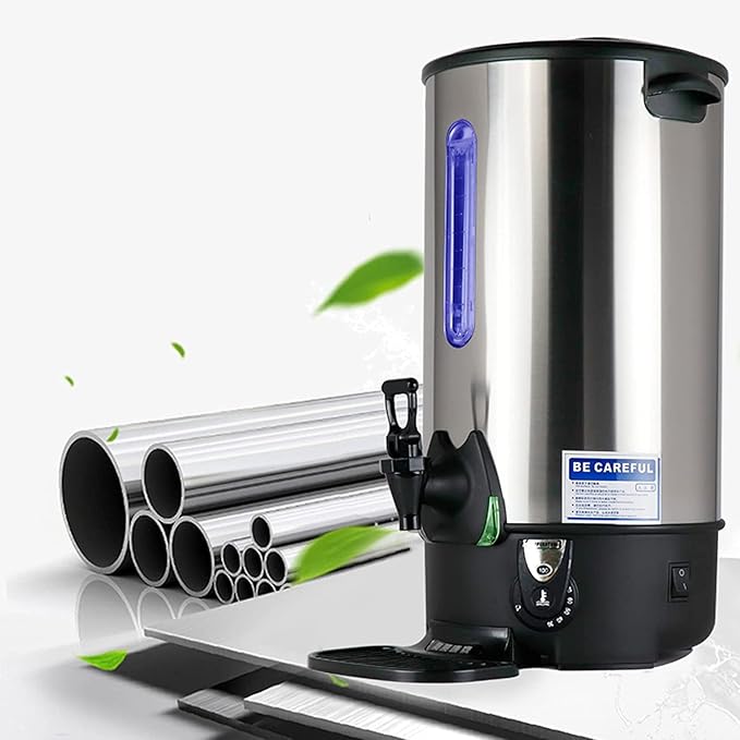 INTBUYING Stainless Steel Large Capacity Commercial Office Kitchen Hot Water Dispense Boiler Instant Boiling Machine Heater Electric Kettle Temperature Control for Coffee Tea with Faucet Tap-9.7L