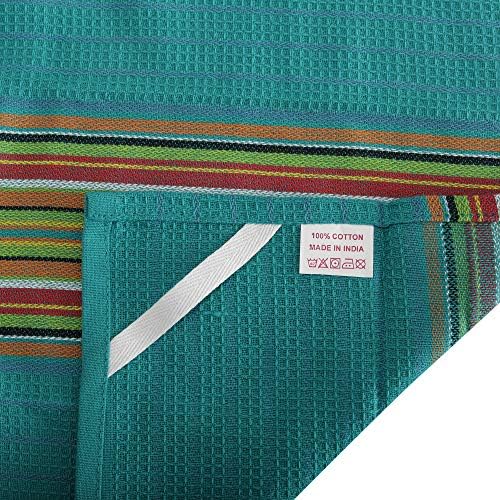 DG Collections 100% Cotton Salsa Kitchen Towels – 4 Pack, Super Absorbent Dish - Image 3