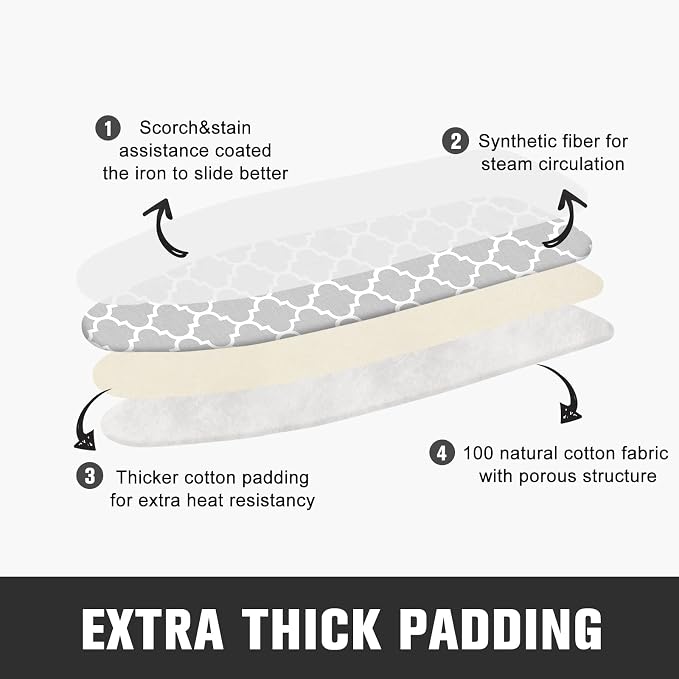 Ironing Board Cover and Pad, Standard Size 15" x 54" Iron Board Replacement - Image 3