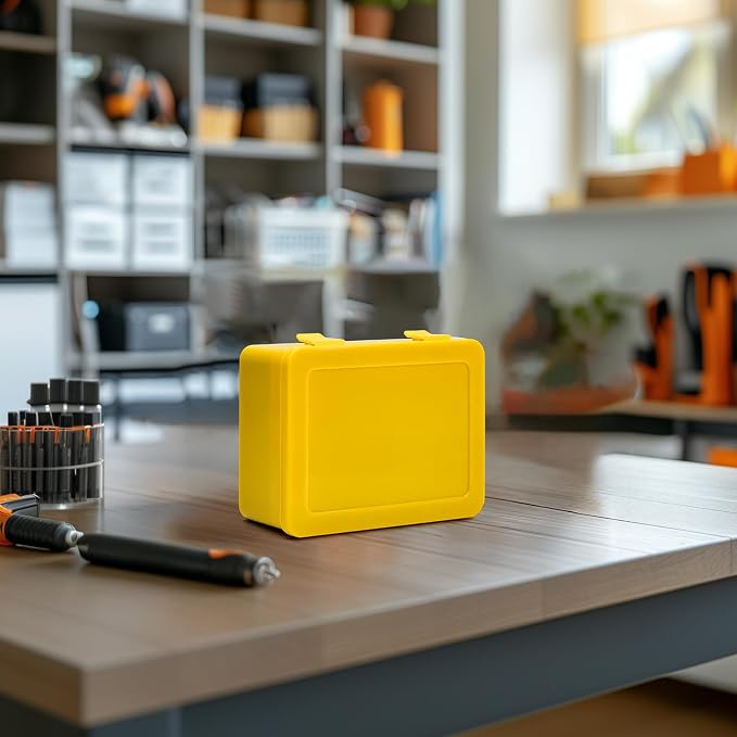 ALCYON Battery Organizer Box for 24 AA & 30 AAA Batteries-Yellow | Plastic Box - Image 8