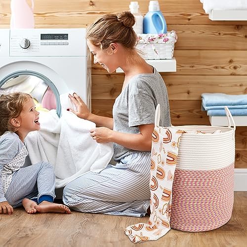 XUANGUO Cotton Rope Laundry Basket Hamper - Image 4