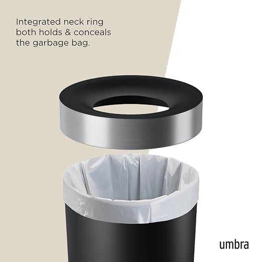 Umbra Vento Kitchen Trash Can, Open Top Bin, 16.5 Gallon, bag concealing design - Image 4