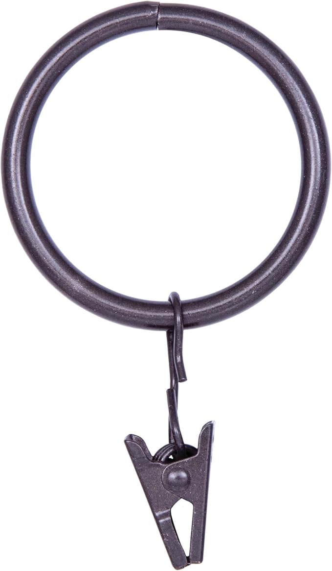 Kenney Clip Rings for 5/8" to 3/4" Diameter Curtain Rods, Oil Rubbed Bronze by Kenney
