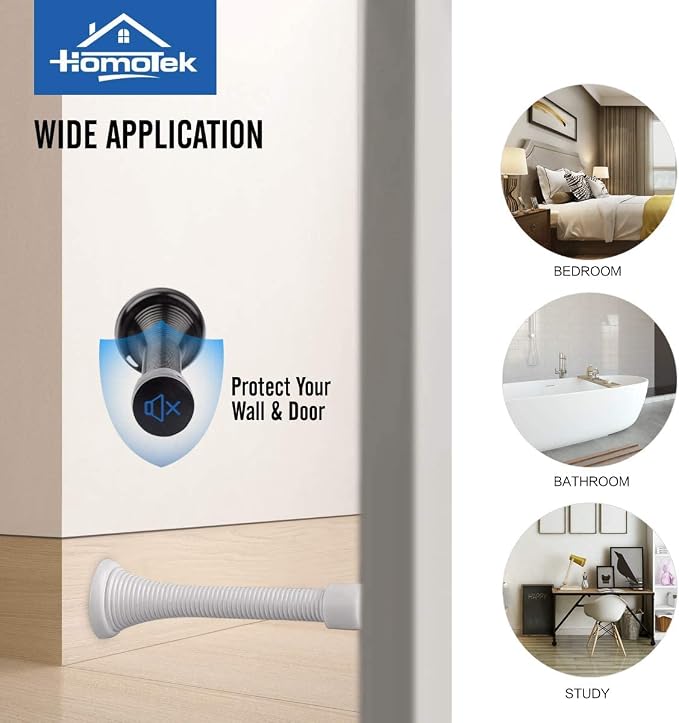 HOMOTEK 20 Pack Spring Door Stops, 3-1/8” Heavy Duty Door Stop - Image 6
