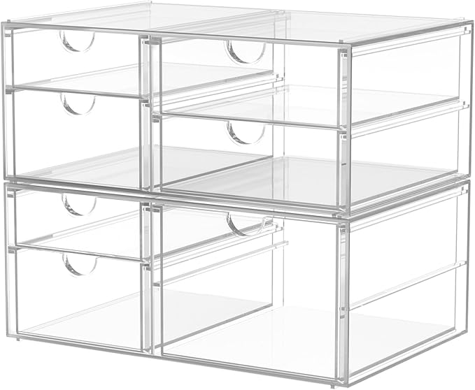 Acrylic 2-Pack 7-Drawer Makeup & Storage Organizer - Image 8