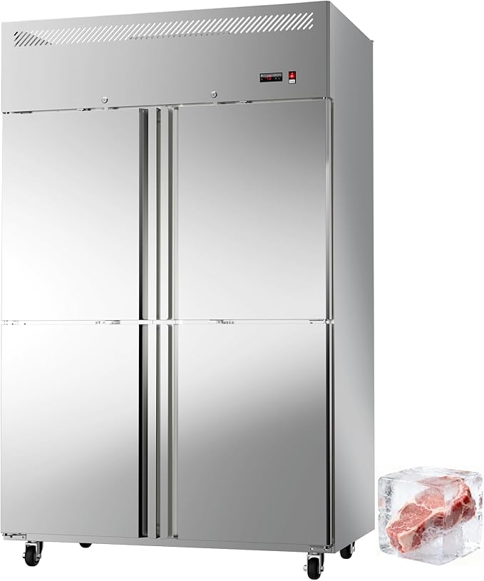 48"W 4 Door Commercial Freezer Stainless Steel 36 Cu.ft Freezer for Restaurant, Bar, Shop etc