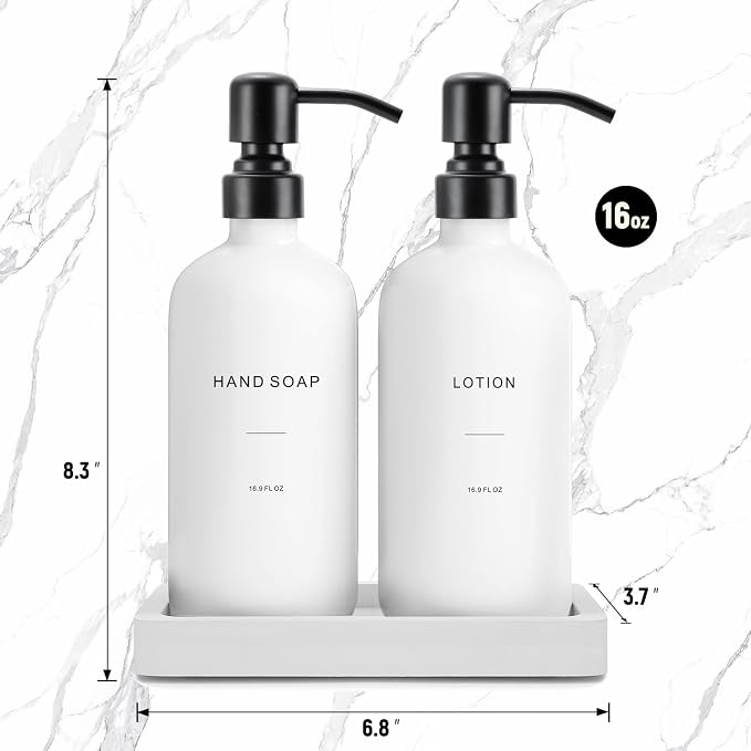 Prus Waso White Soap Dispenser Set | Contains Hand and Lotion Dispenser - Image 7
