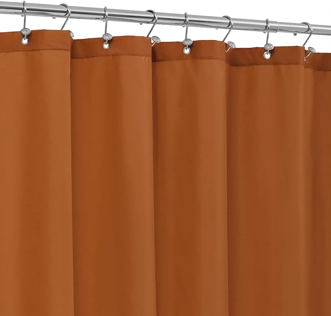 ALYVIA SPRING Stall Waterproof Fabric Shower Curtain or Liner Orange by ALYVIASPRING