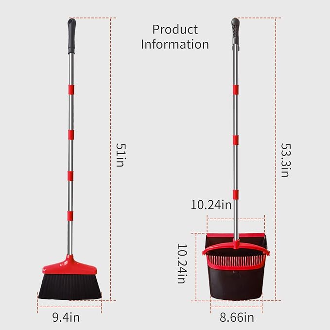 Broom and Dustpan Set Long Handle Home Cleans Collapsible Broom - Image 6