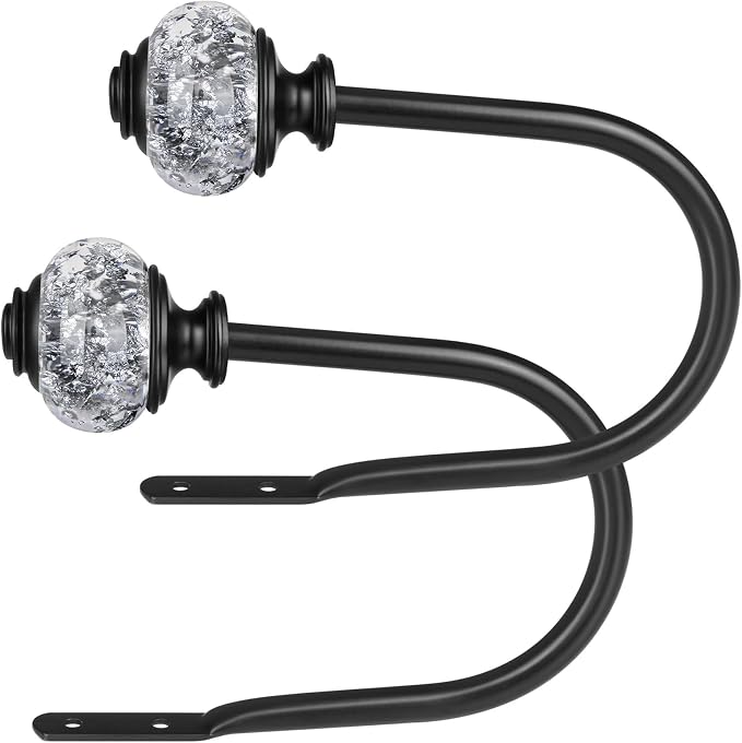 USFOOK Black Curtain Holdbacks, Decorative Drapery Tiebacks, 2 Pack/1 Pair | by USFOOK