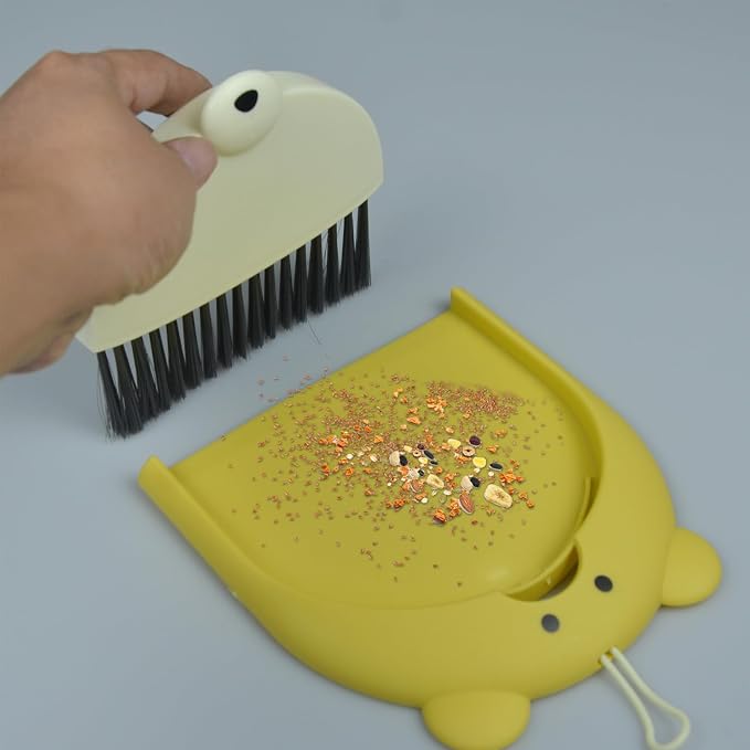 Mini Broom and Dustpan Set 6.2x6.3 Inches Compact Hand Broom - Image 6