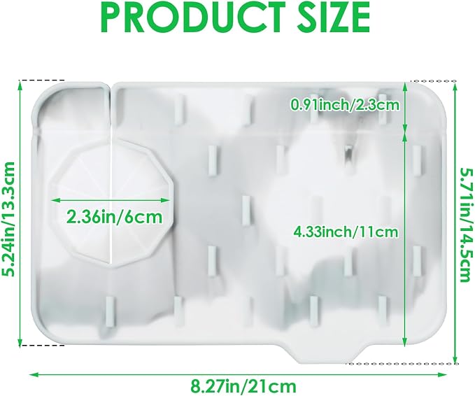 Dimeho Sink Faucet Splash Guard Mat Silicone Soap Dish Pad Faucet Handle Drip - Image 3