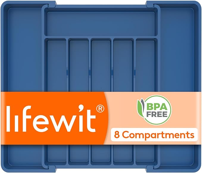 Lifewit Expandable Silverware Drawer Organizer, Kitchen Utensil Tray | BPA-free by Lifewit
