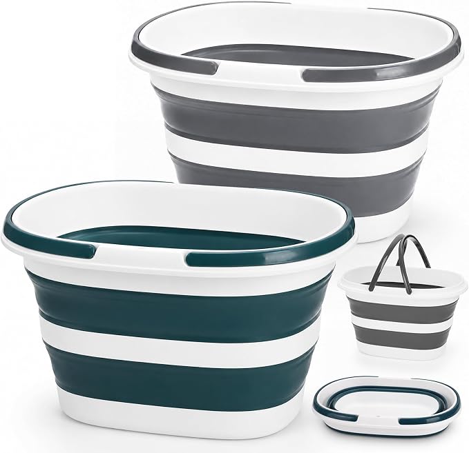 Coloch 2 Pack 16L/4.2 Gallon Collapsible Plastic Bucket, Foldable Mop Bucket by Coloch