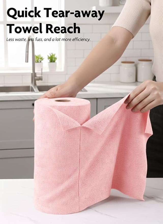Fantasticlean Microfiber Cleaning Cloth Roll- 60 Sheets, Tear-away Microfiber - Image 2