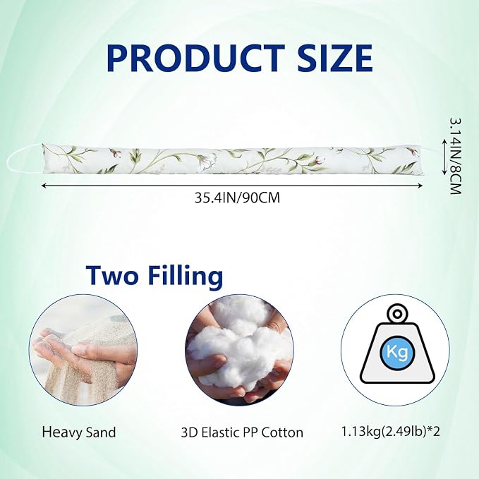 2 Pack 36 Inch 2.8 Inch Wide Slim Under Door Blocker Door Draft Stopper - Image 2